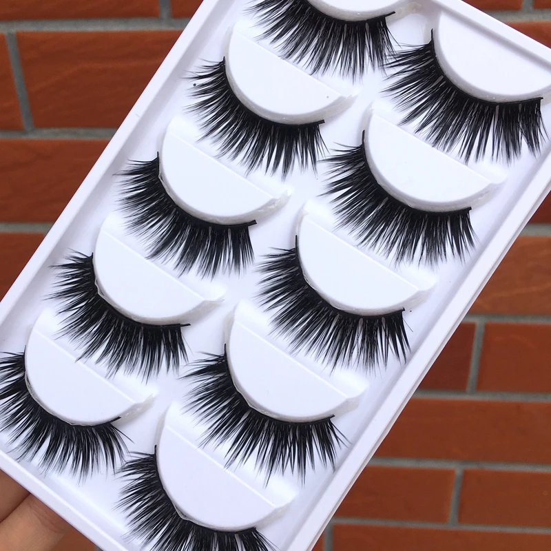 

High-quality Imported Fiber Natural Fake Eyelashes Handmade Cotton Stalk Cross False Eyelashes Smoke Makeup Tools Eye Lashes