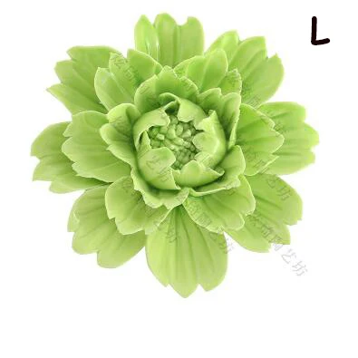 Современный керамический 3D цветок подвеска на стену украшение для дома гостиной имитация цветок Настенная Наклейка настенные украшения - Цвет: green--L
