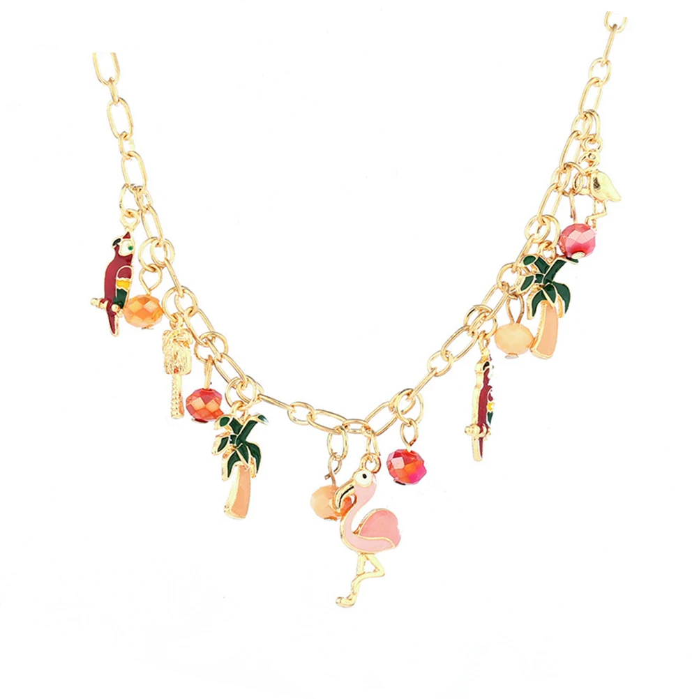 

Pineapple Flamingo Fruit Necklace Sweater Necklaces Chain Jewelry Birthday Gifts