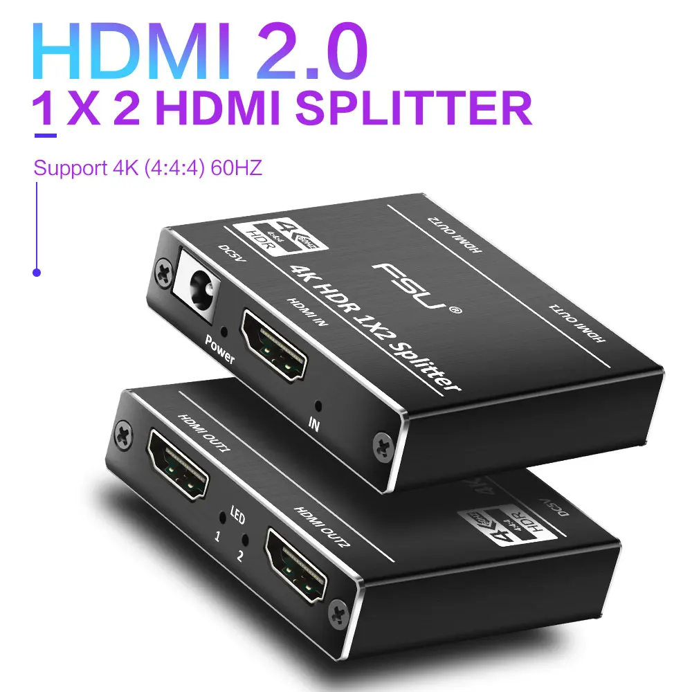 1 в 2 Выход HDMI split ter 4K HDCP 2,2 1080p видео HDMI переключатель усилитель раздельный для PS3 HDTV Xbox PC redmi notebook