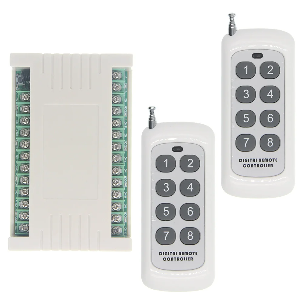 

500m 8CH 8 CH Wireless Remote Control LED Light Switch DC 12V 24V Relay Output Radio RF Transmitter And 315/433 MHz Receiver