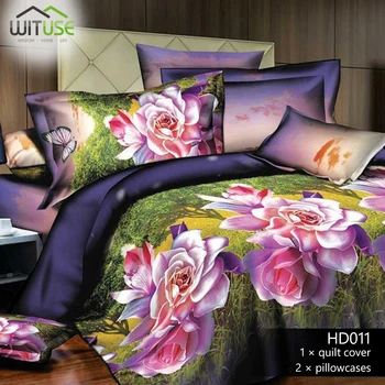 

3pcs hd duvet quilt cover pillowcase bedding set 3d flowers print queen bed flower painting animals not 2pcs for bedroom adults