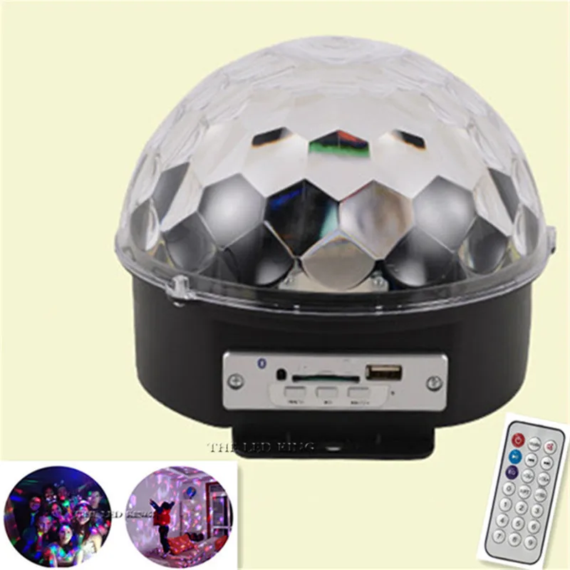 EU/US BLUETOOTH MP3 Crystal Magic Rotating Ball Remote control 6 colors RGB 3IN1 disco balls