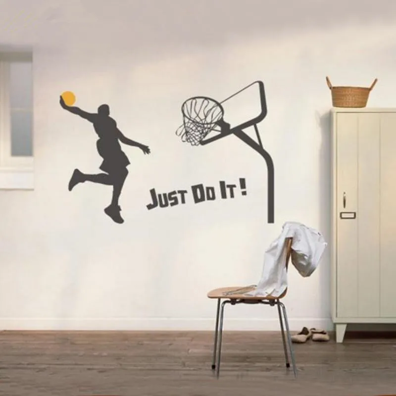 Us 12 4 27 Off Diy Vinyl Wall Stickers Just Do It Basketball Decoration Sticker Art Kids Bedroom Decal Decor Free Shipping Large Size 100 148cm In