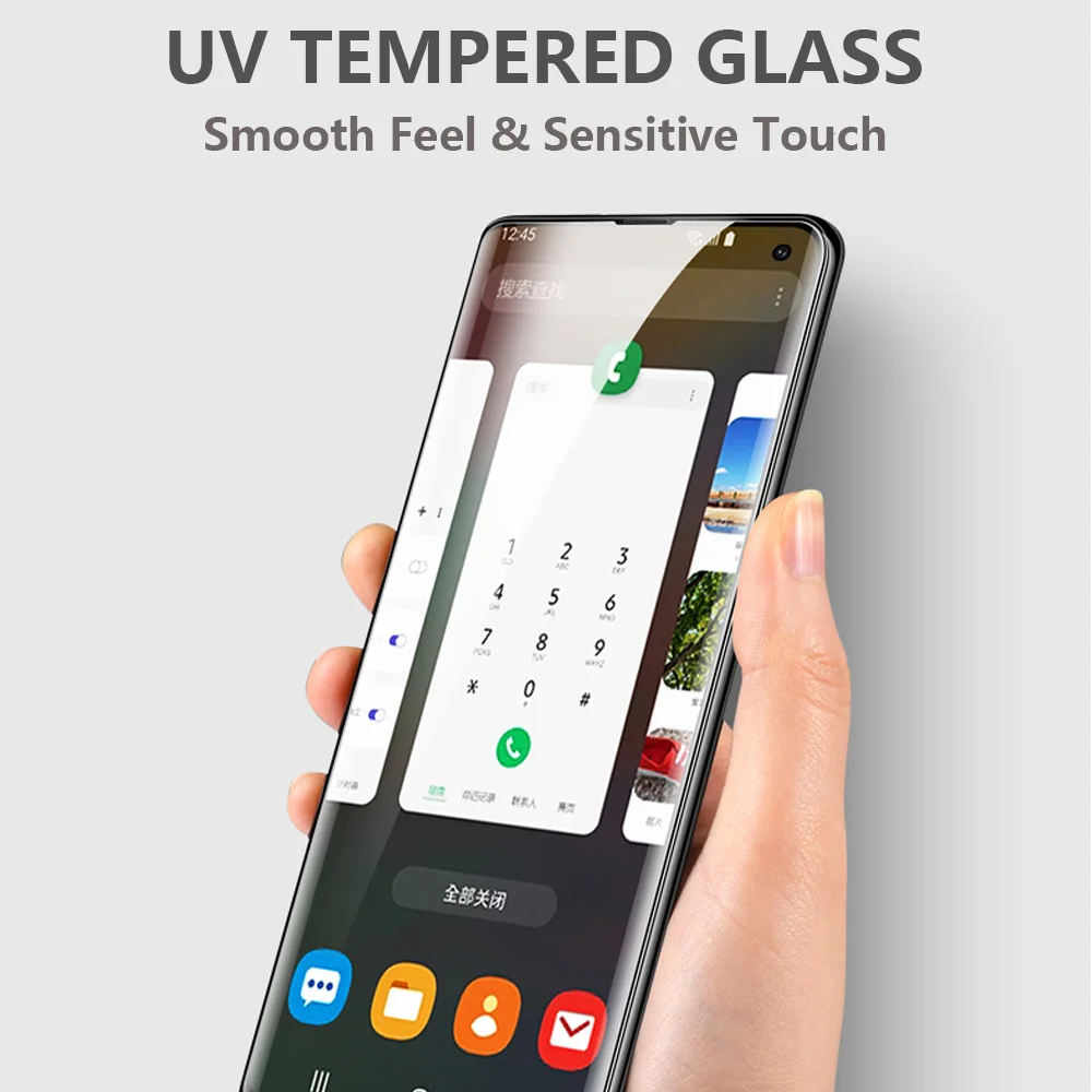 10D УФ нано жидкое закаленное стекло для Samsung Galaxy S7 EDGE S8 S9 S10 PLUS Note 8 9 полное покрытие