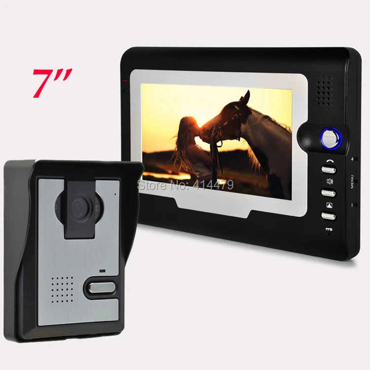 

Home 7 Inch Color TFT LCD Video Doorphone Door bell Ring Intercom Access System Weatherproof Night Vision Camera