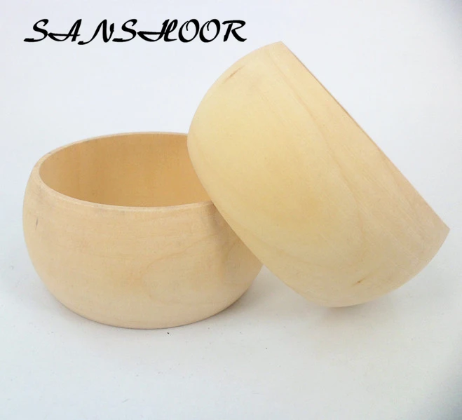 SANSHOOR 3,8 см ширина необработанные деревянные браслеты, кольца для браслетов 6,8 см внутренний диаметр, подходит для ручной работы, покраска, изготовление ювелирных изделий для женщин