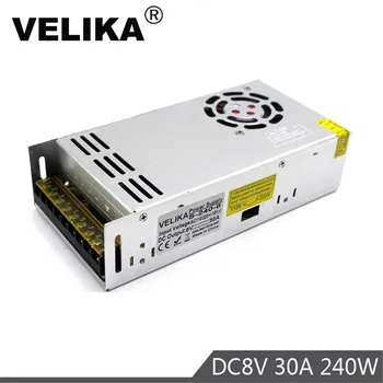 

New Arrival Regulated 8V Power Supply Switch 30A 240W Driver 220V 110V AC DC8V SMPS For LED Light Strip display Screen Lamp CNC