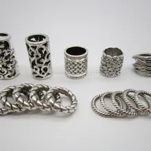 15 шт./лот, набор из смешанного металла для волос, оплетка, дреды, бусины, манжеты, трубчатые кольца, аксессуары для укладки волос