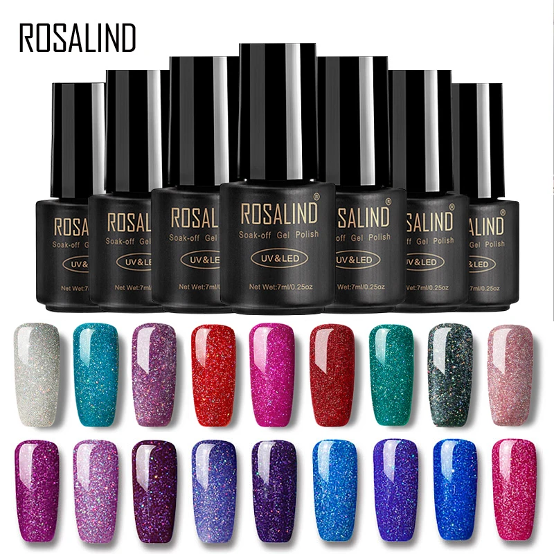 ROSALIND Gel Vernis Vernis à ongles Tous Pour ensemble de manucure 7 ML Semi Permanent Vernis UV Base Manteau décoration d’ongles Gel Vernis à ongles Laque