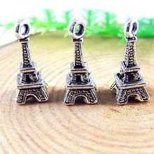 30pcs lot Antique Silver Eiffel Tower Shape Necklace Pendant 17 7 7mm Jewelry Fine Bracelet Connector