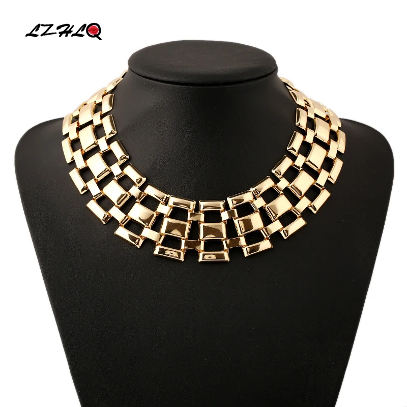 

LiuXSPRock Street Hollow Out Big Statement Choker Necklace Women Jewelry Personality show Collar 2019 New Jewelry Collier Femme