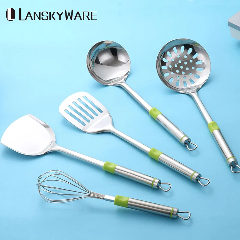 Multifunction Kitchen Tools Set With Holder Stainless Steel Kitchen Cooking Utensils Set Ladle Spatula Kitchenware Set
