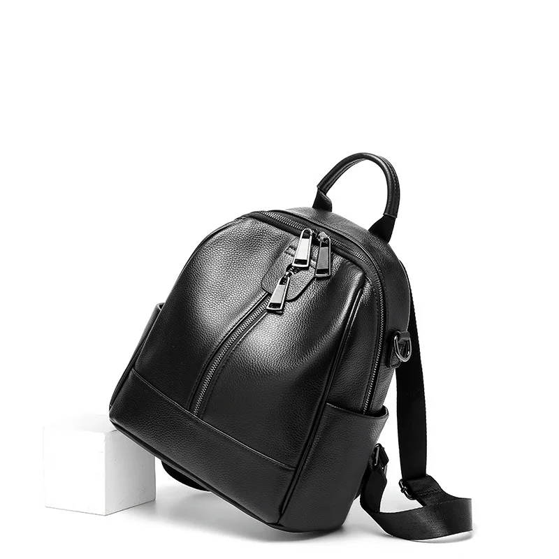

100% Genuine Leather Backpacks First Layer Cowhide Leather Back Pack Bag Purse