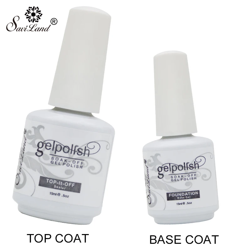 

Saviland 15ml Gel polish Primer Top Base Coat Gel Varnish Top It Off + Base Coat Foundation for UV Gel Nail Polish