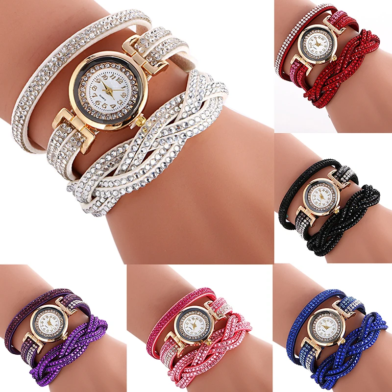 

Fashion Women Brand Luxury Gold Fashion Crystal Rhinestone Bracelet Women Dress Watches Ladies Quartz Wristwatches