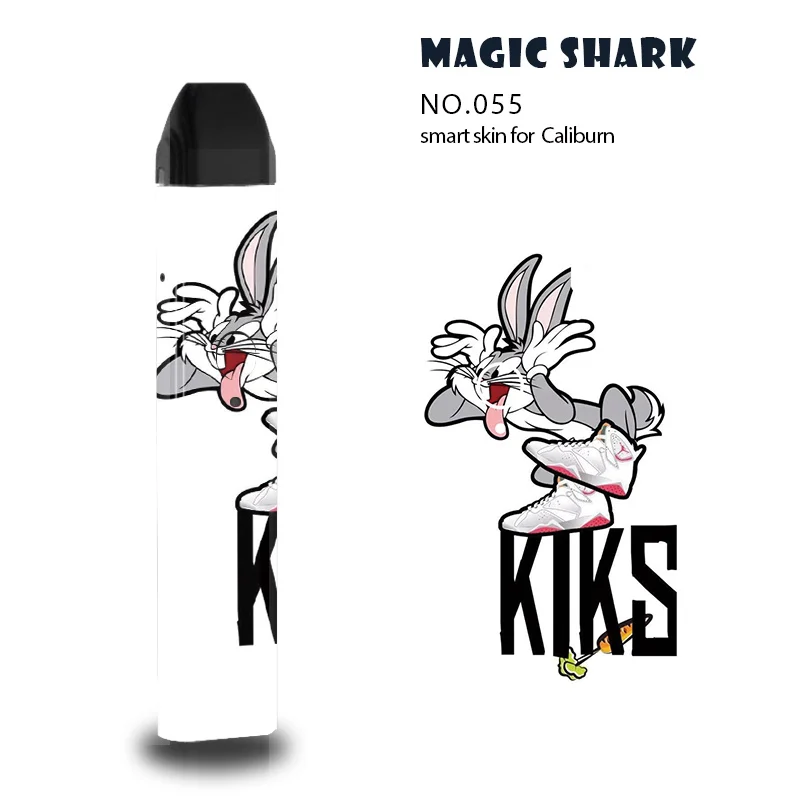 Чехол наклейка Magic Shark мультяшный кролик Кикс розовая свинка запотевающая ПВХ 2.5D