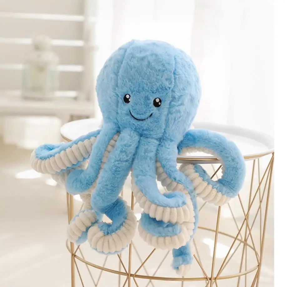 40/60/80 см милый осьминог плюшевая подушка прекрасный океан куклы для домашнего декора подарки диванную подушку для малышей и детей постарше, игрушки - Цвет: blue