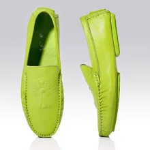 4 Цветов Натуральная Кожа Мужчины SLIP-ON Пенни Loafer Мода Вождение Лодка Обувь Повседневная Уличной Обуви