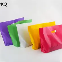 5 шт разных цветов пластиковые сумки маленькие мешочки для ювелирных изделий большая сумка для покупок на заказ подарочная сумка с ручкой пластиковые пакеты