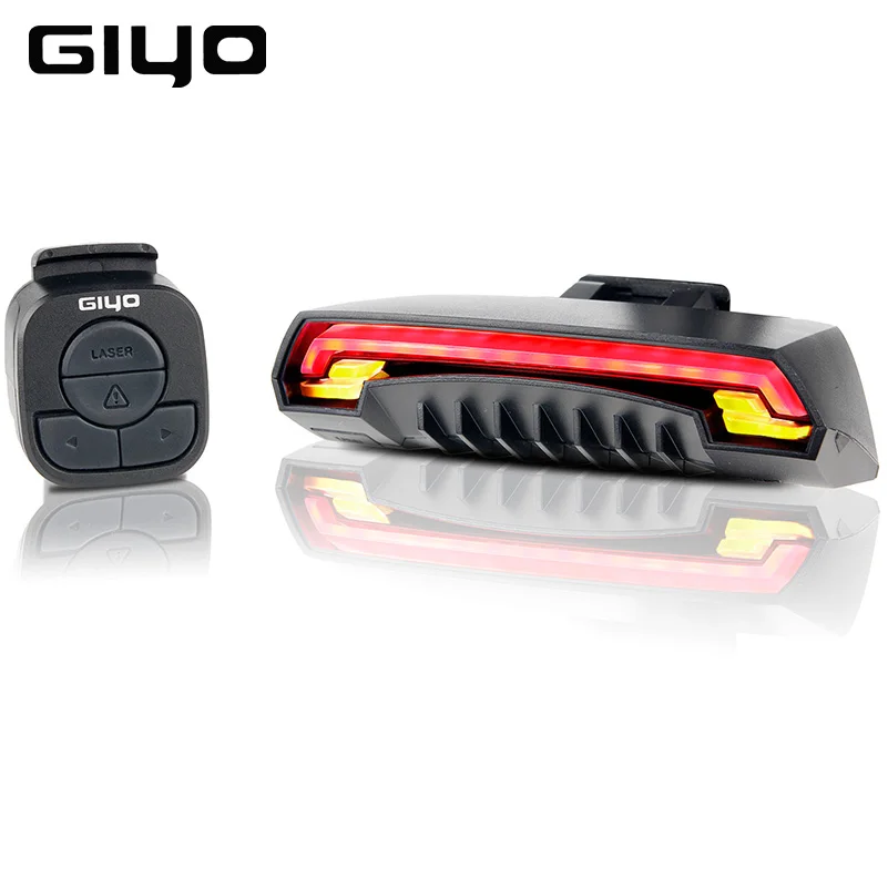 GIYO بطارية حزمة إضاءة دراجة هوائية USB قابلة للشحن جبل دراجة مصباح خلفي الذيل ضوء الصمام بدوره اشارات الدراجات ضوء الدراجة فانوس
