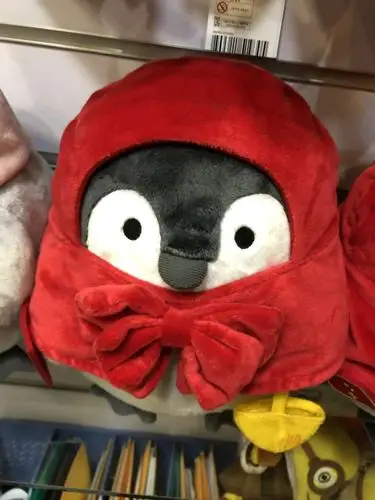 1 шт. японские Kawaii мягкие игрушки положительный энергетический пингвин плюшевые куклы маленькая девочка кролик шляпа игрушечный пингвин куклы 25 см - Цвет: B