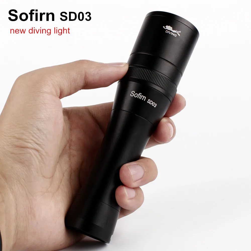  Sofirn SD03 Scuba Diving Flashlight 18650 Dive Light Torch Underwater Powerful Cree XM-L2 LED Flash - 32825380664