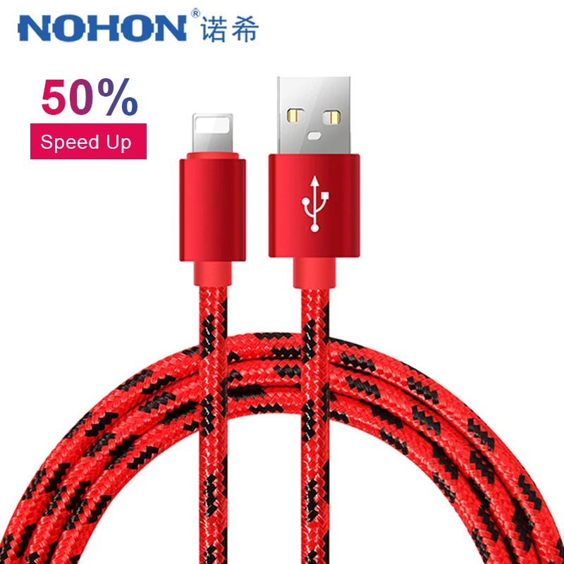 

NOHON Fast Charging Sync Cable 8 Pin For iPhone X XS MAX XR 7 6 8 6S 5 5S Plus For iPad Mini 1 2 3 4 USB Charge Data Cables 1M
