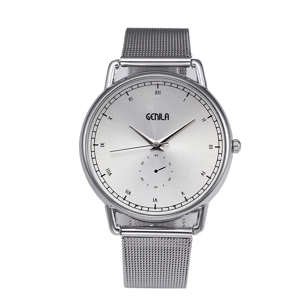 

Fashion ladies mesh belt watch simple Roman numerals seconds plate solid color stainless steel dial business quartz watch a70