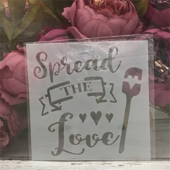 

1Pcs 13*13cm Spread Words DIY Layering Stencils Painting Scrapbook Coloring Embossing Album Decorative Card Template