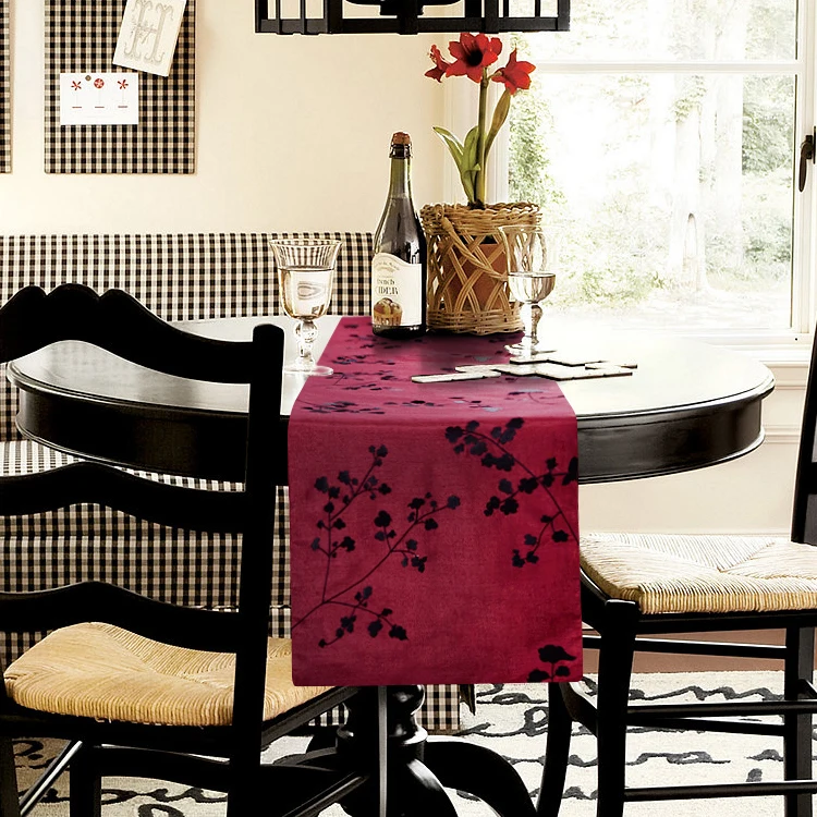 High-end fashion Emulation silk Contracted rural Simple American country Embroidery Table flag table runner High-end fashion Emulation silk Contracted rural Simple American country Embroidery Table flag table runner