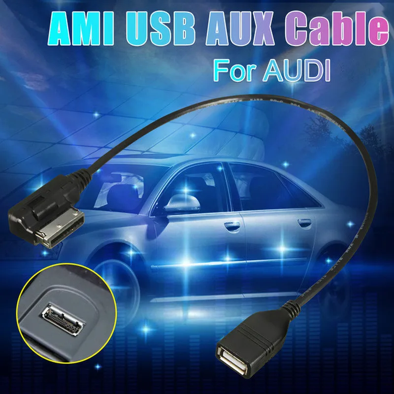 

MDI MMI AMI AUX to USB Female Audio AUX Adapter Cable Wire For AUDI A3/A4/A5/A6/Q5 FOR Magotan