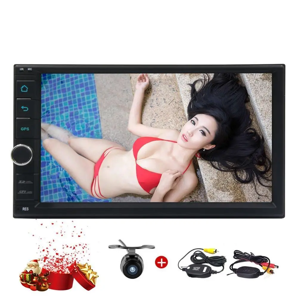 Top Android 7.1 Car Stereo capacitive HD touch screen Head Unit 3D GPS Navigation FM AM Radio Support Wifi  Wrieless Rearview Camera 0