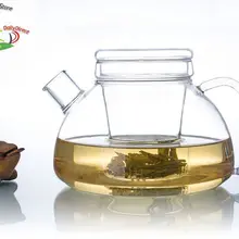 1х большой жаростойкий стеклянный чайник, вода, кофе, чайник с заваркой/вставной фильтр с крышкой 1100 мл