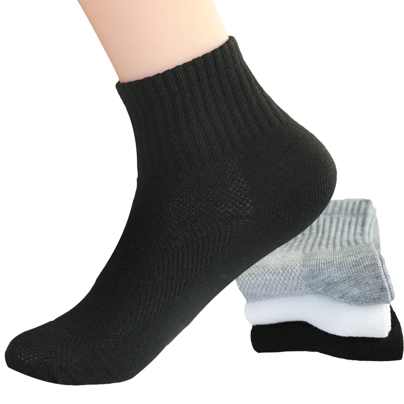 5 пара/лот, дышащие сетчатые мужские короткие носки, весна-лето, Короткие повседневные мужские носки, мужские серые/белые/черные полиэфирные носки
