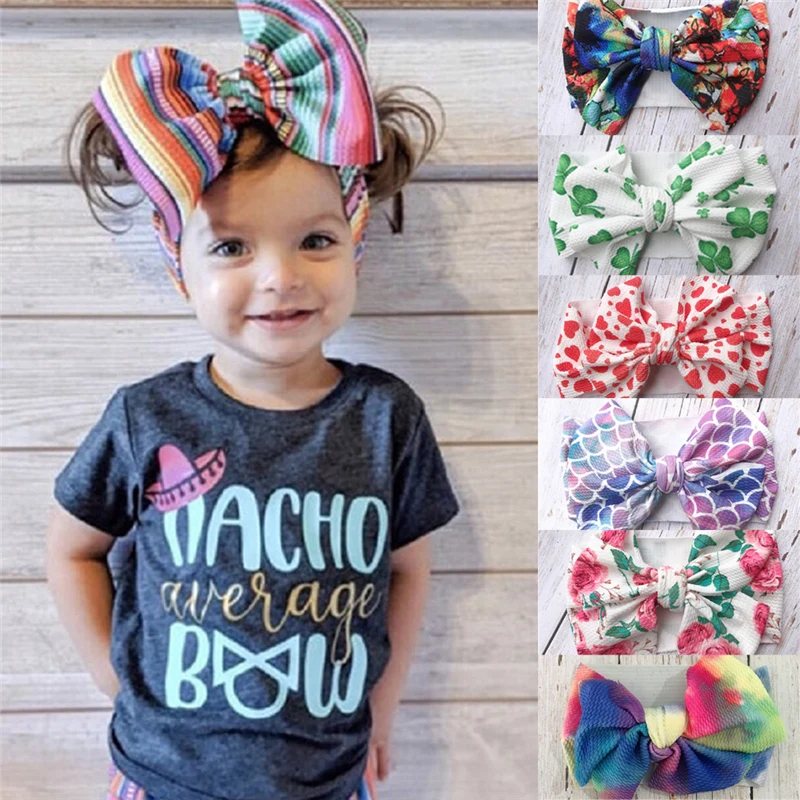 

2019 Brand New Infant Headband Newborn Toddler Baby Girl Boy Headwear Floral Bowknot Soft Turban Knot Hairband Baby Shower Gifts