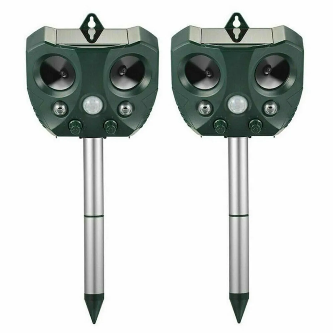 1/2pcs Ultrasonic Cat Dog Fox Pest Battery Repeller Deterrent Repellent Garden Pest Control Repellents