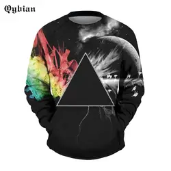 Qybian 2017 Для мужчин новый геометрия цветная печать прилив раздел молодых футболки на мальчиков с круглым вырезом Повседневное топы с