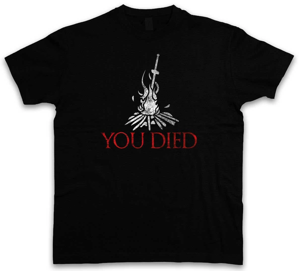 

YOU DIED DARK SOULS T-SHIRT - Firelink Shrine Dark Gamer Nerd Souls Game Sun 100% Cotton Brand New T Shirts
