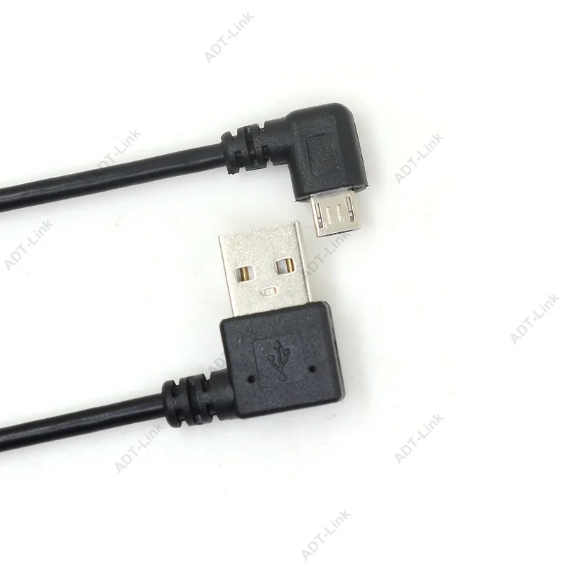 Micro USB кабель для передачи данных 90 градусов AM левый угол Рикель покрытый короткий