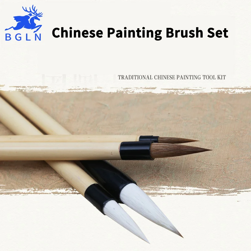 

BGLN 4Pcs Chinese Writing Painting Brushes Set C+alligraphy Pen Artist Drawing Brush For Watercolor Painting Brush