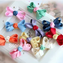 Милые Твердые ленты " бант для волос для девочек Клип четыре цвета