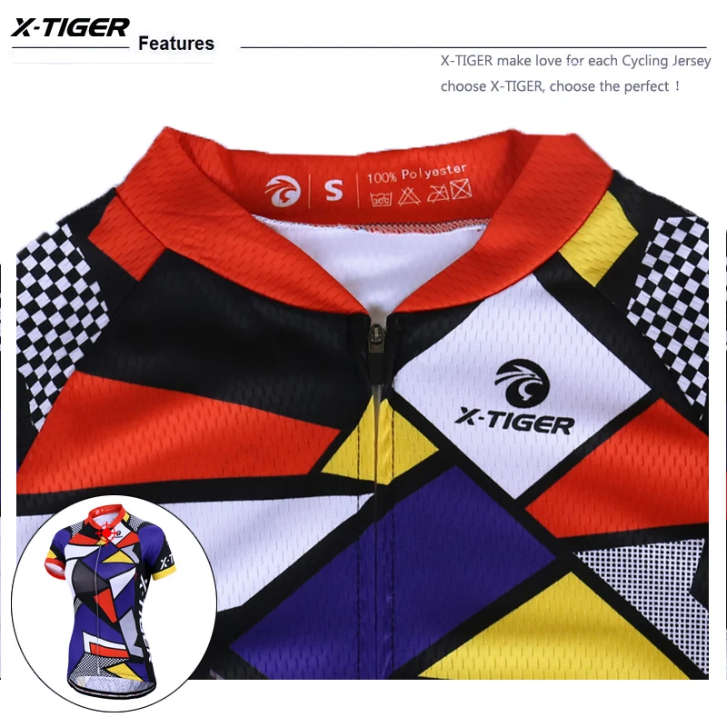 Женская одежда X-Tiger из полиэстера, летняя одежда с коротким рукавом для велоспорта, Ropa Ciclismo, комплект из Джерси для велоспорта, одежда для велоспорта