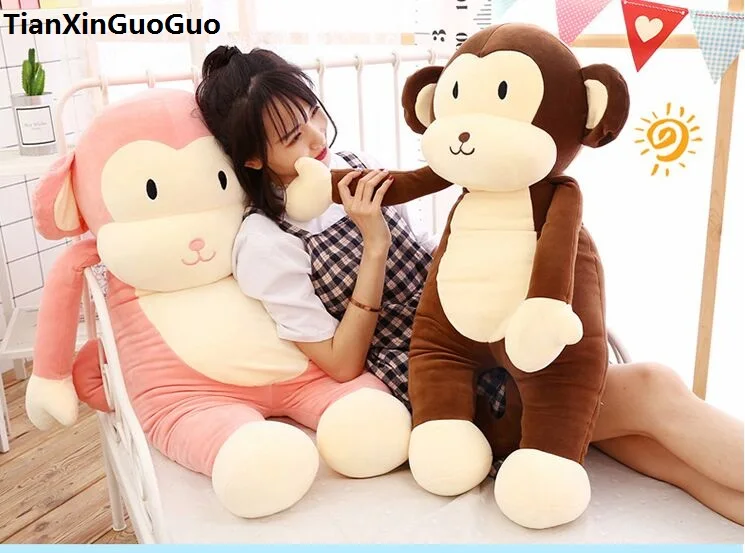 

stuffed fillings toy large 100cm cartoon monkey plush toy creative pillow down cotton soft throw pillow birthday gift s0643