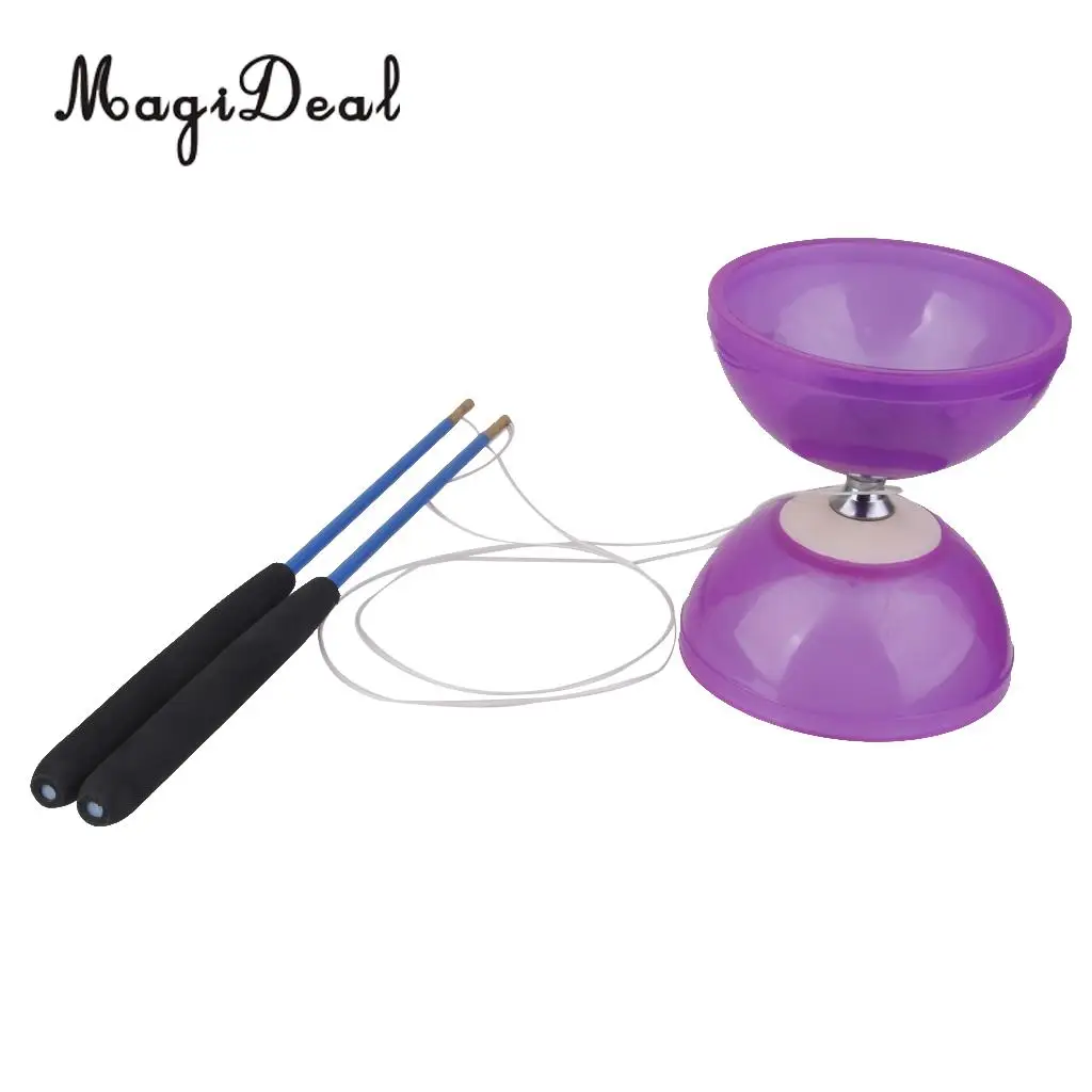 MagiDeal Rubber 5-Bearing Diabolo With Handsticks & String Juggling Toy for Professionals Beginners Children Adult Classic Toy