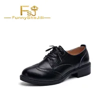 Черные туфли-броги, винтажные женские оксфорды на шнуровке, с перекрестной шнуровкой, весна-осень, привлекательные, благородные, несравненные, пикантные, элегантные, FSJ