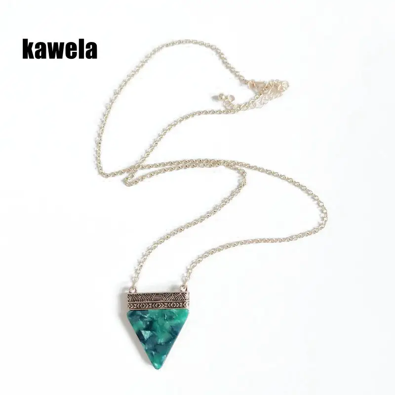 

Free Shipping Green Triangle Pendant Necklace, Sweet Necklace