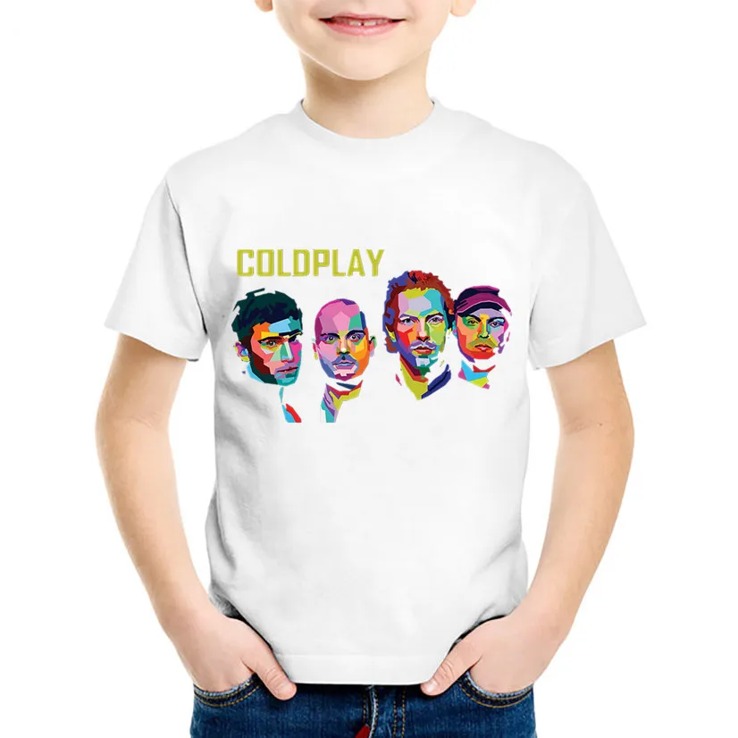 Брит-поп Альтернативная рок-группа Coldplay печатных детские футболки Для детей, на лето футболка мальчиков/девочек Повседневное одежда для малышей, топы, HKP460