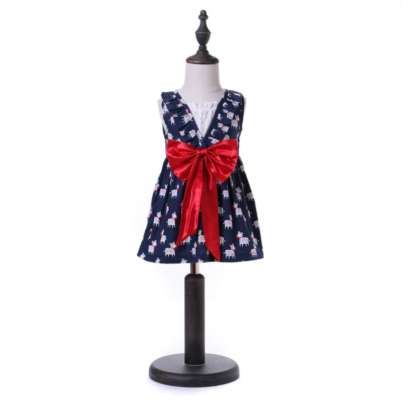 

Yoyoxiu 2018 Summer Sleeveless Dress Little Pony For Baby Girl Bow Dresses Cartoon Animals Girls Party Dress 1-6Y