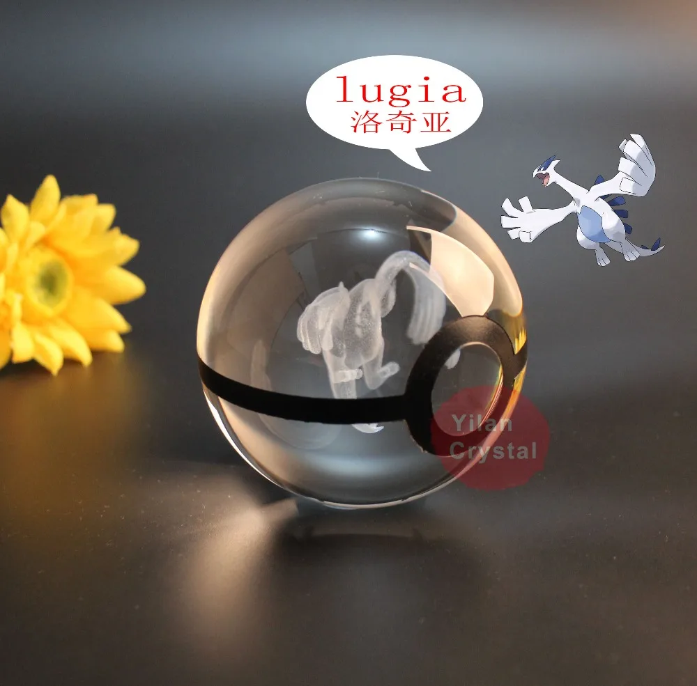 3d лазерный Покемон дизайн Lugia Go шар хорошего качества K9 кристалл со светодиодной